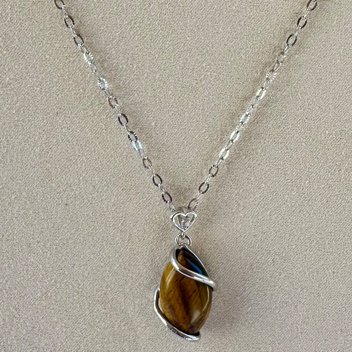 Tiger Eye Necklace | Stainless Steel Collection by Bella Adornia