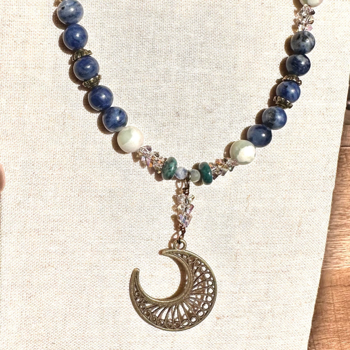 Moonlit Earthfire Necklace - Gemstone Collection by Bella Adornia
