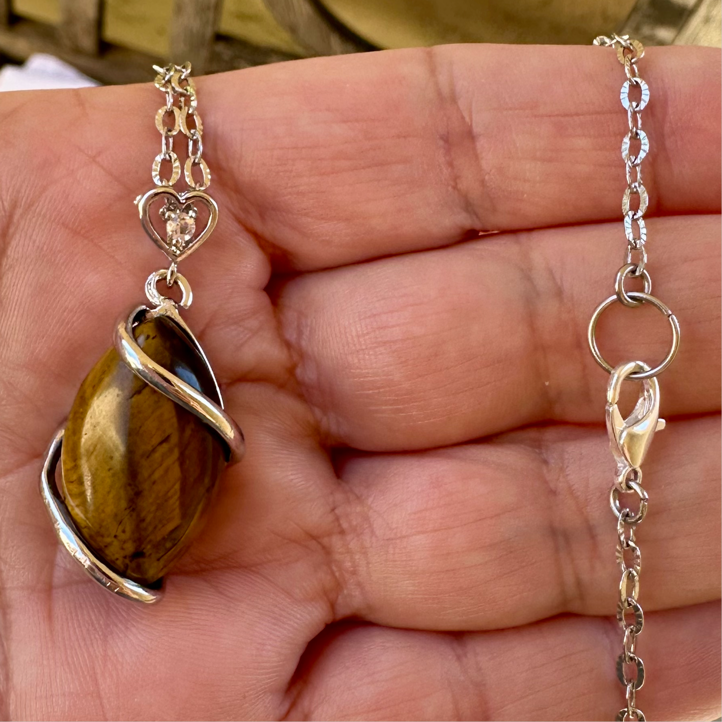 Tiger Eye Necklace | Stainless Steel Collection by Bella Adornia