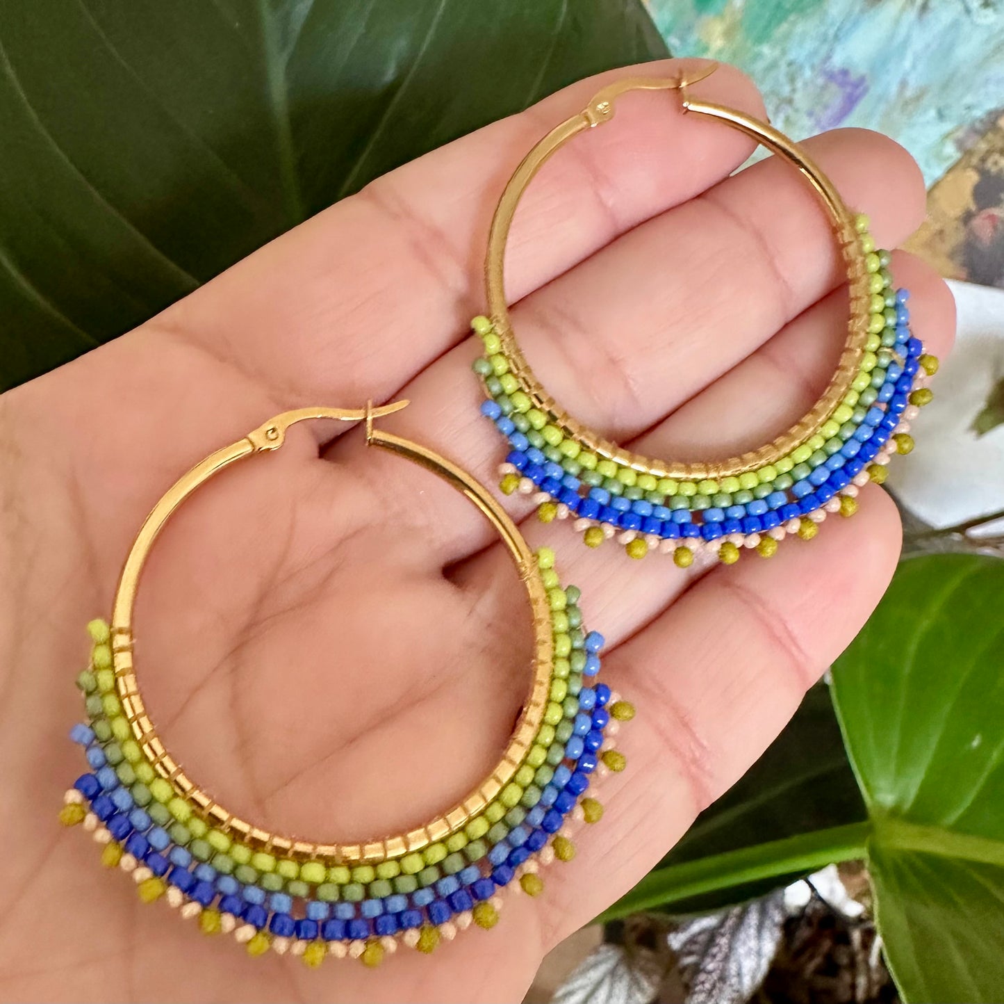 Halo Bloom Hoops | Beaded Earrings collection by Bella Adornia