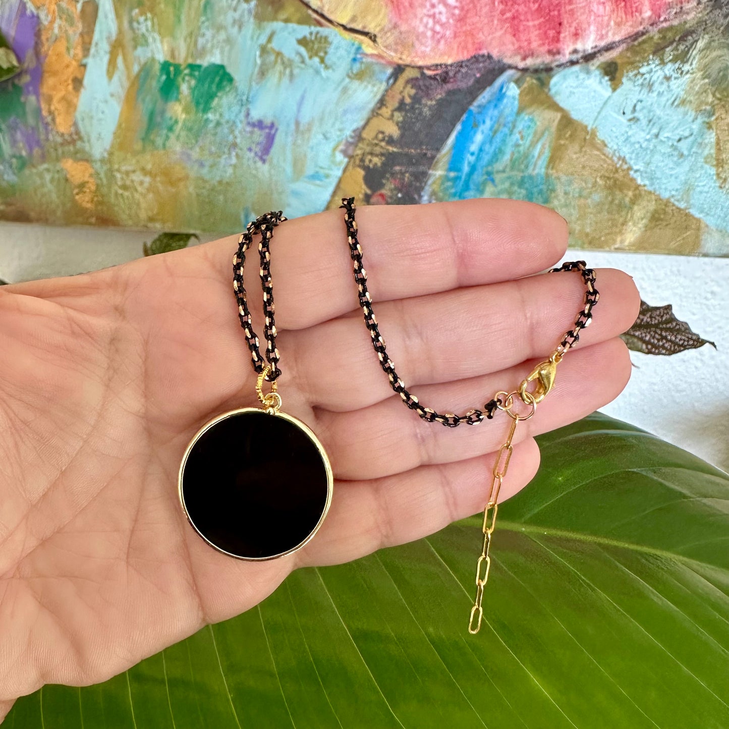Midnight Aura – Black Agate Necklace | Gemstone Collection by Bella Adornia
