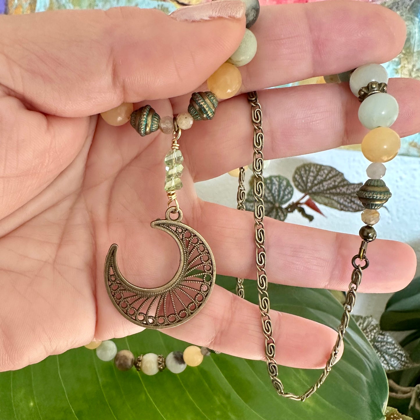 Moonlit Earthfire Necklace - Gemstone Collection by Bella Adornia