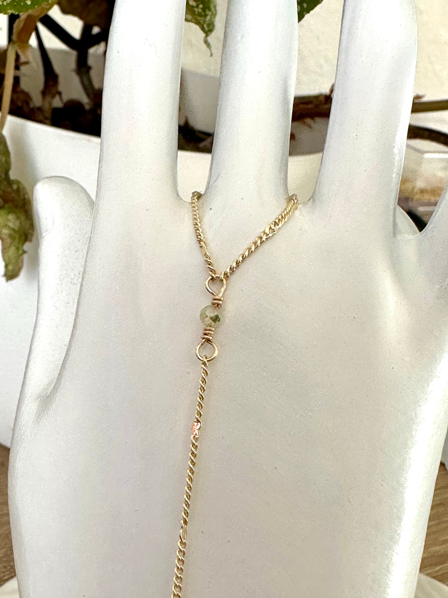 Golden Aura Gemstone Hand Chain