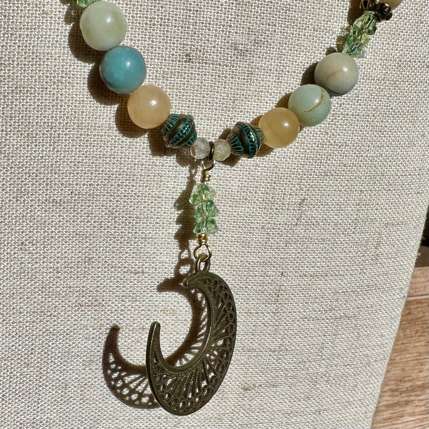Moonlit Earthfire Necklace - Gemstone Collection by Bella Adornia