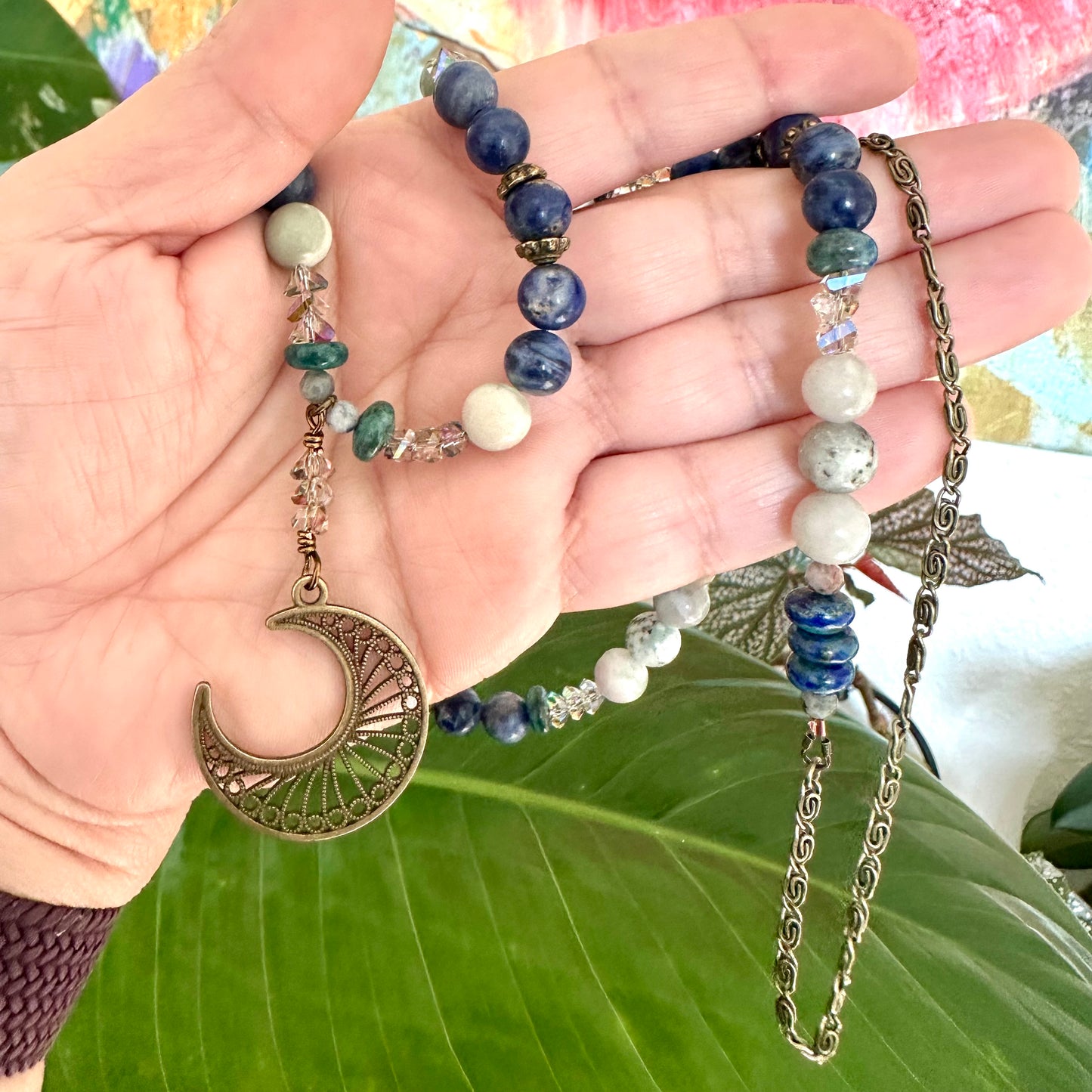 Moonlit Earthfire Necklace - Gemstone Collection by Bella Adornia