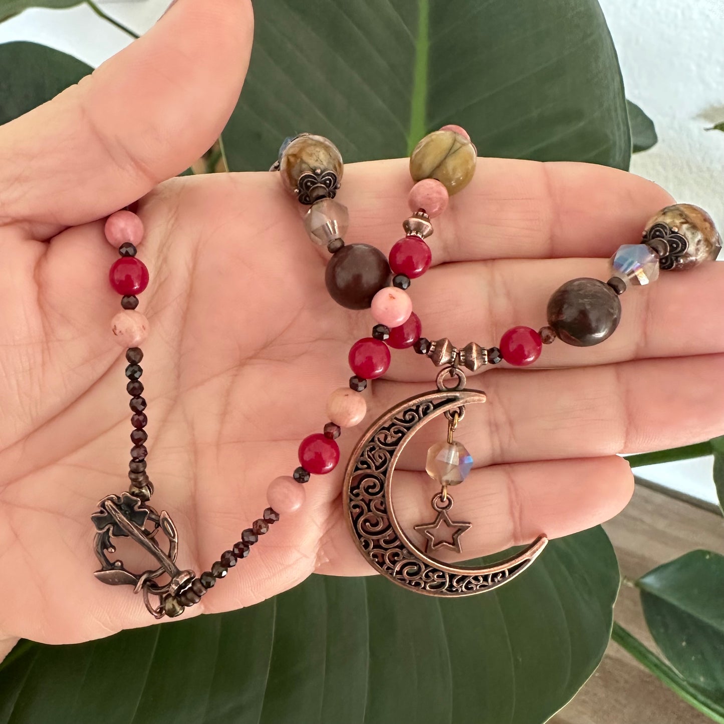 Moonlit Earthfire Necklace - Gemstone Collection by Bella Adornia