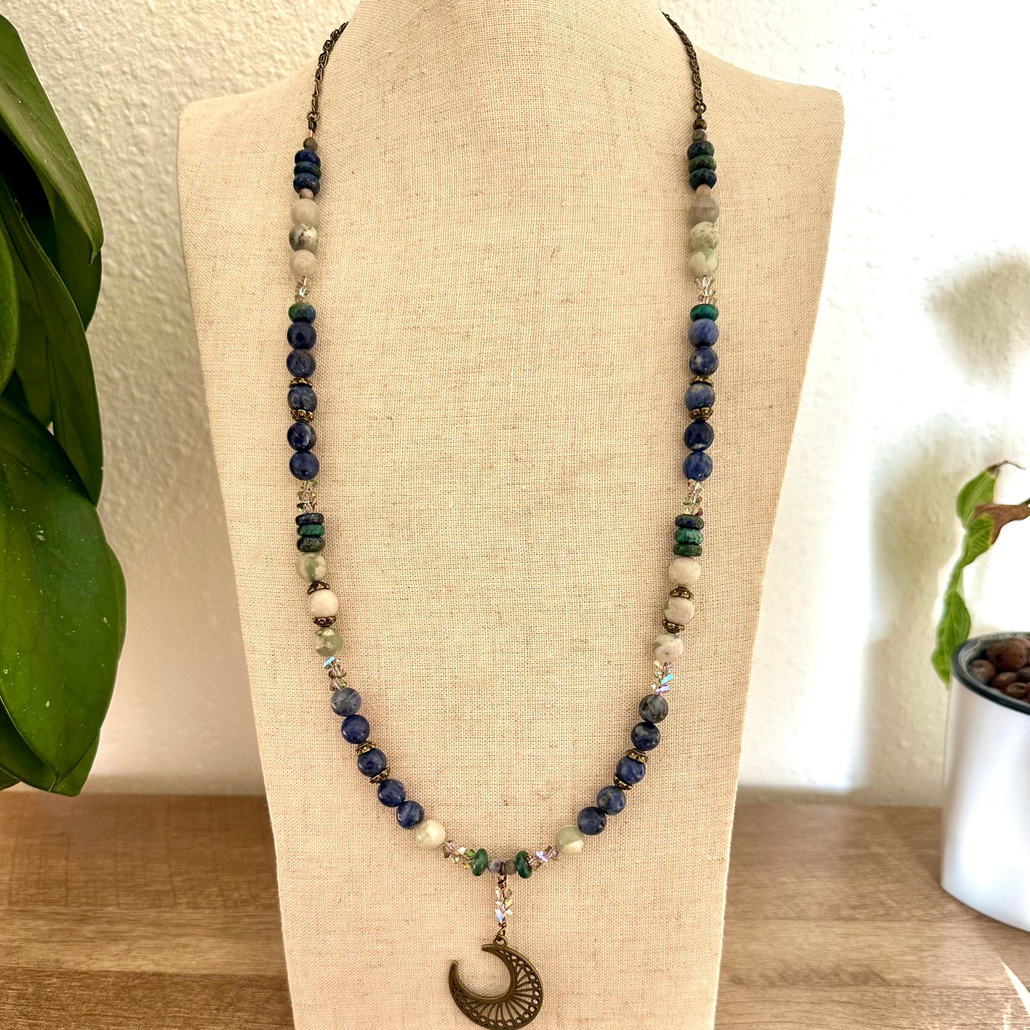 Moonlit Earthfire Necklace - Gemstone Collection by Bella Adornia