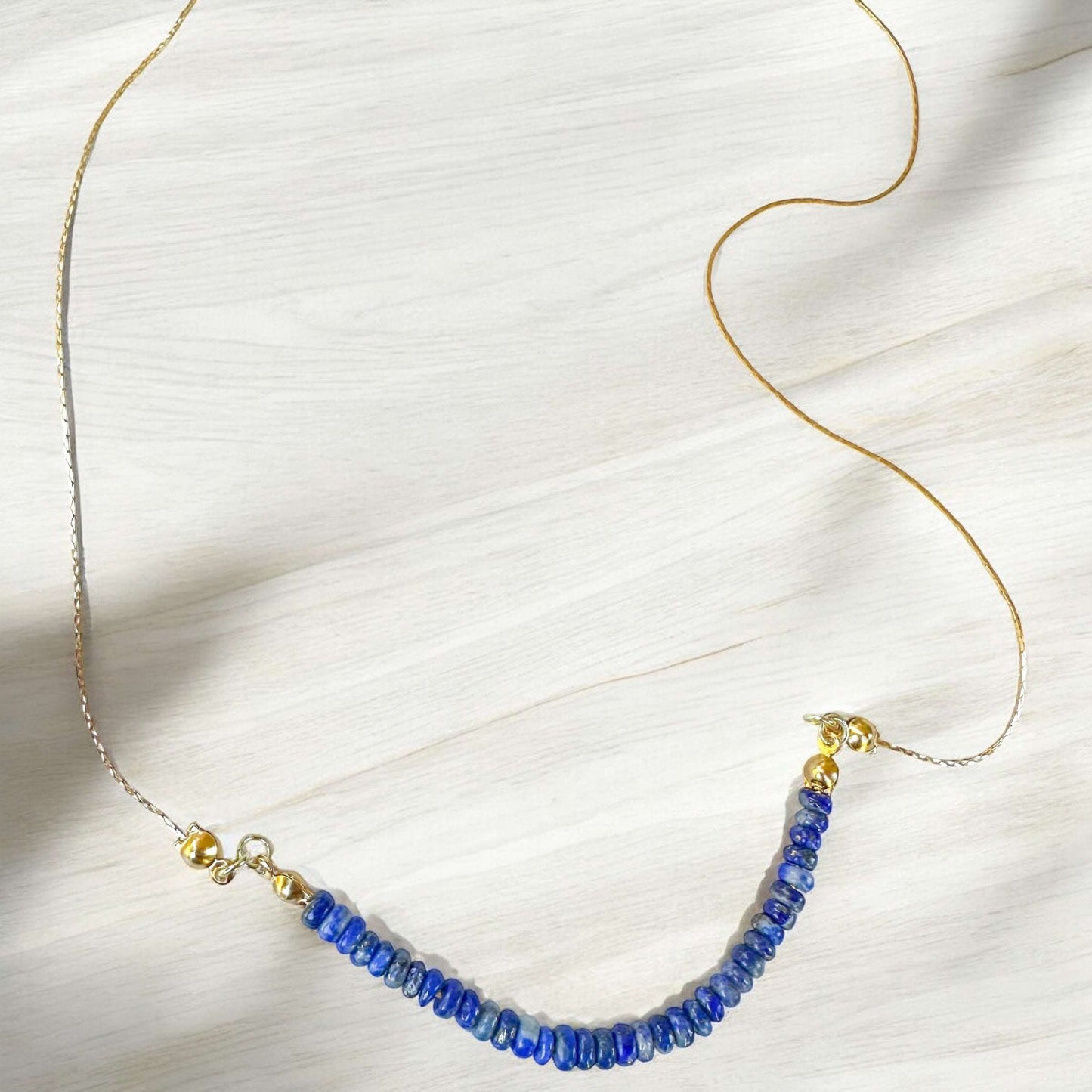 Lapis Necklace on table