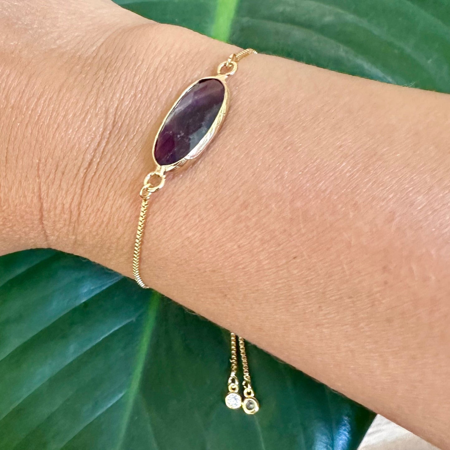 Lustra Gemstone Slider Bracelet | Bella Adornia