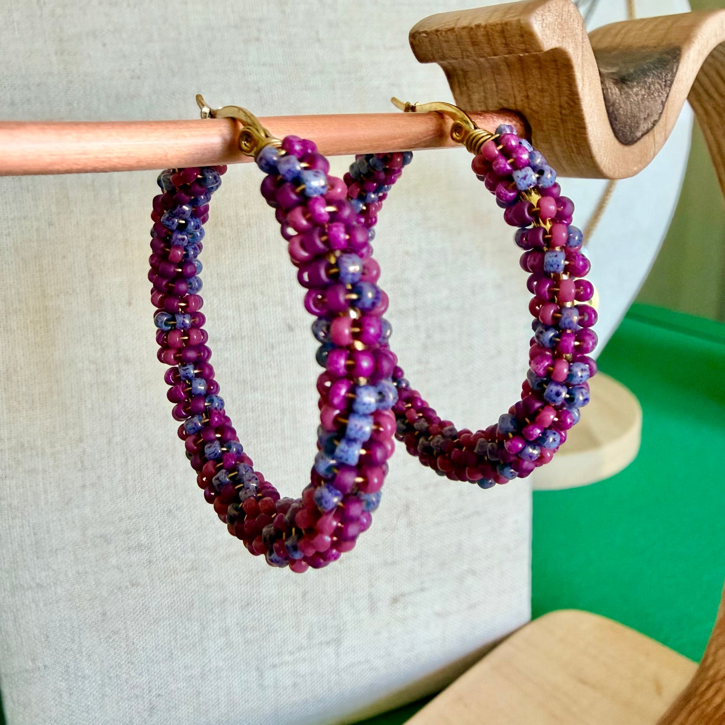 Orbit Hoops - Beaded Earrings Collection by Bella Adornia