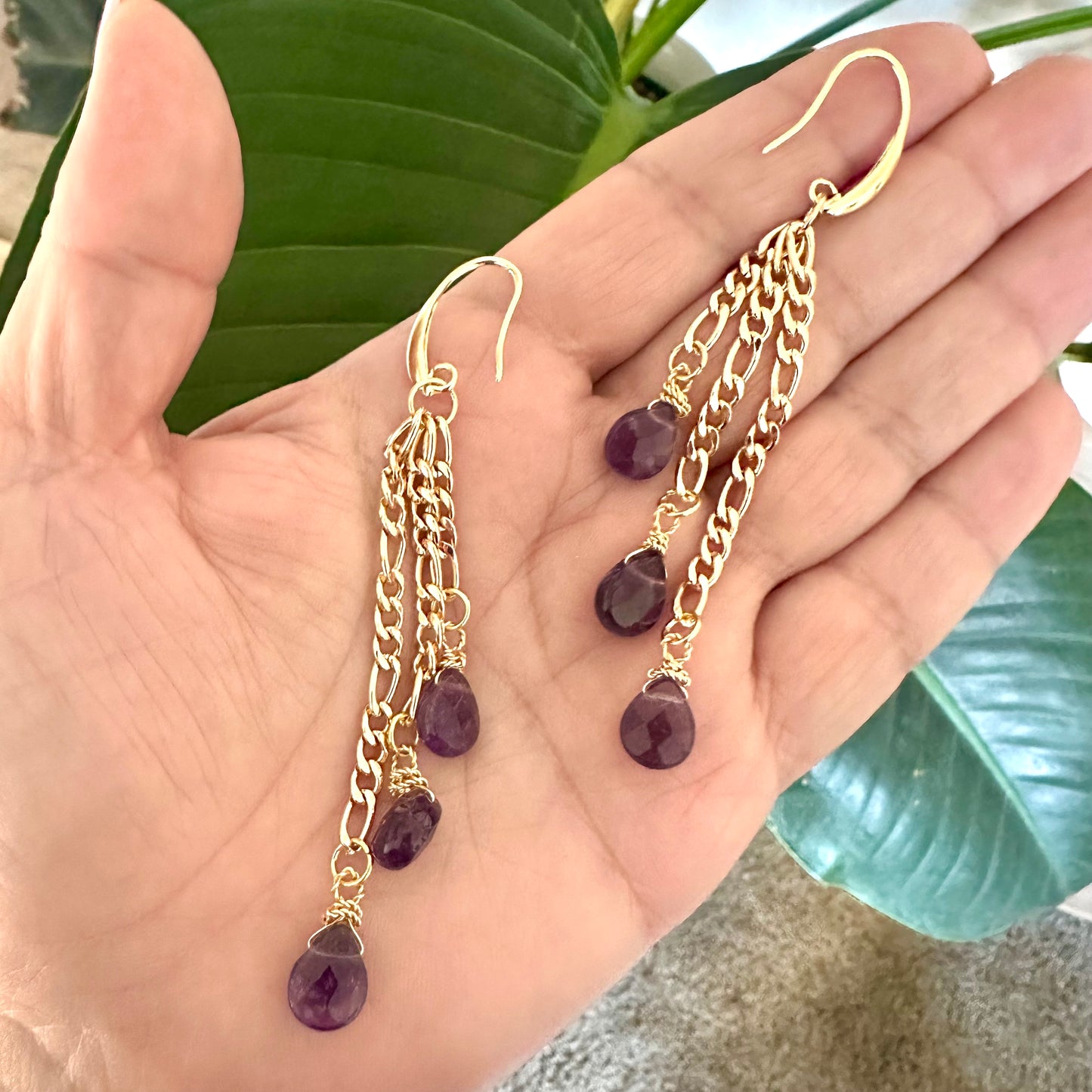 Amethyst Raindrops Earrings