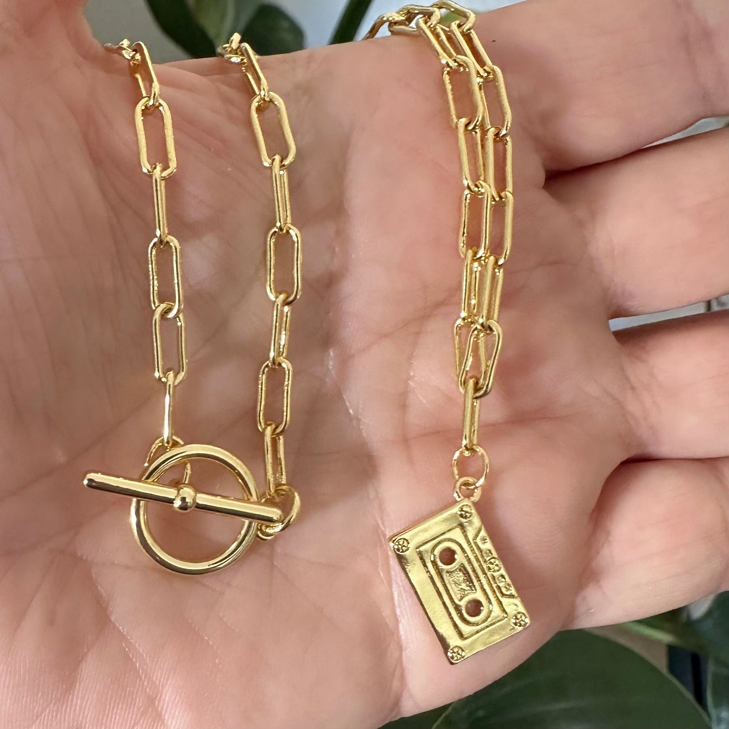 Throwback Cassette Pendant Necklace| Gold Filled Collection by Bella Adornia