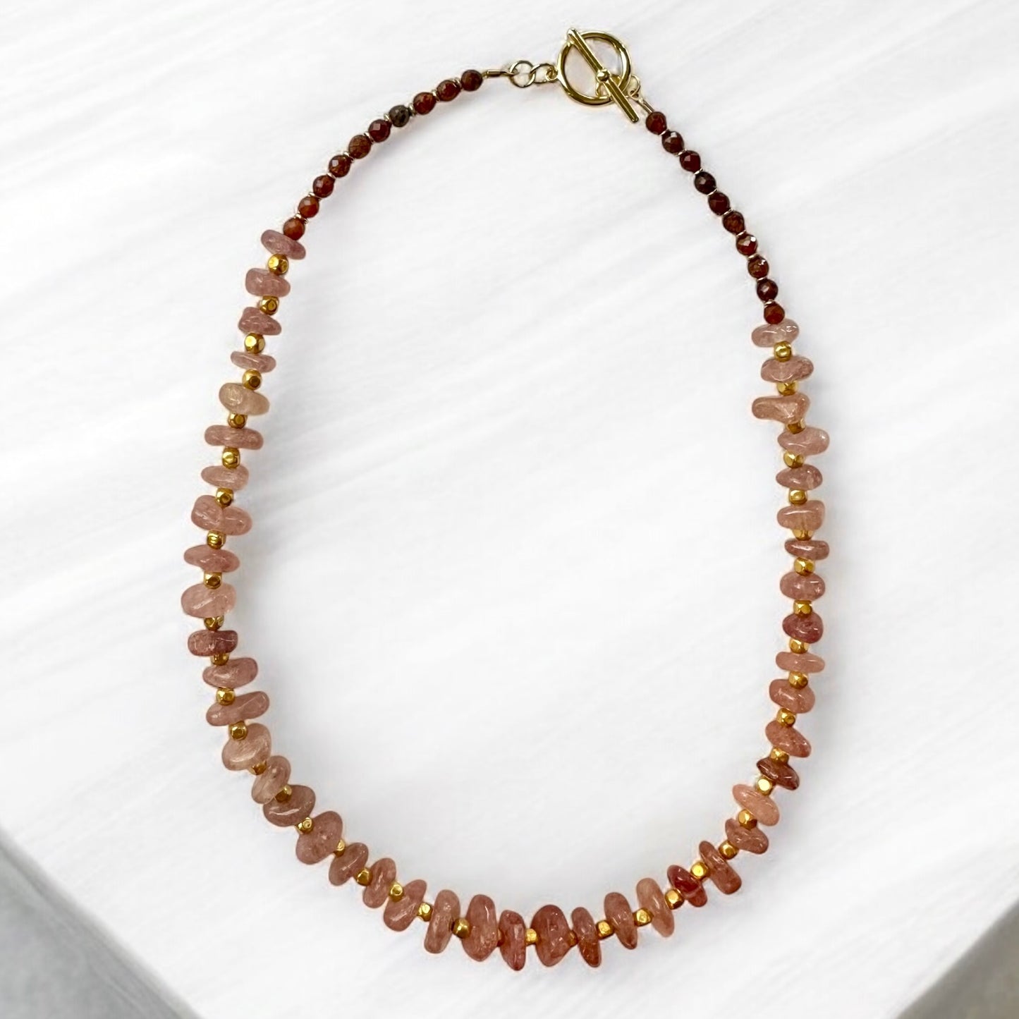 Strawberry Glow Necklace | Gemstone Collection by Bella Adornia