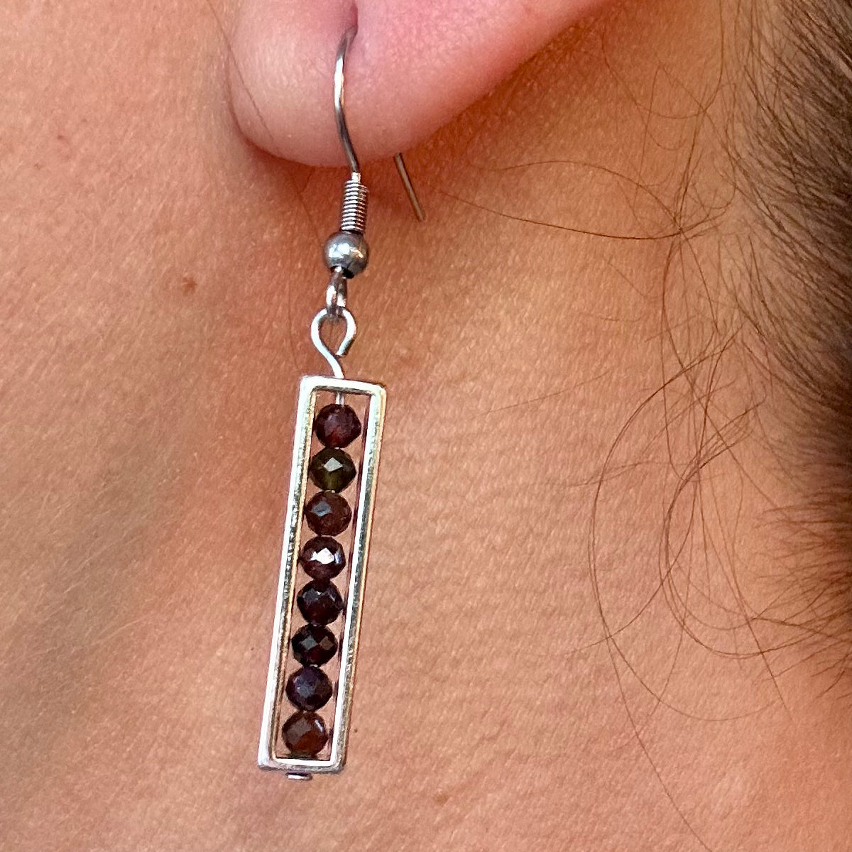 Gemstone Spectrum Strips Earrings | Beaded Earrings Collection by Bella Adornia
