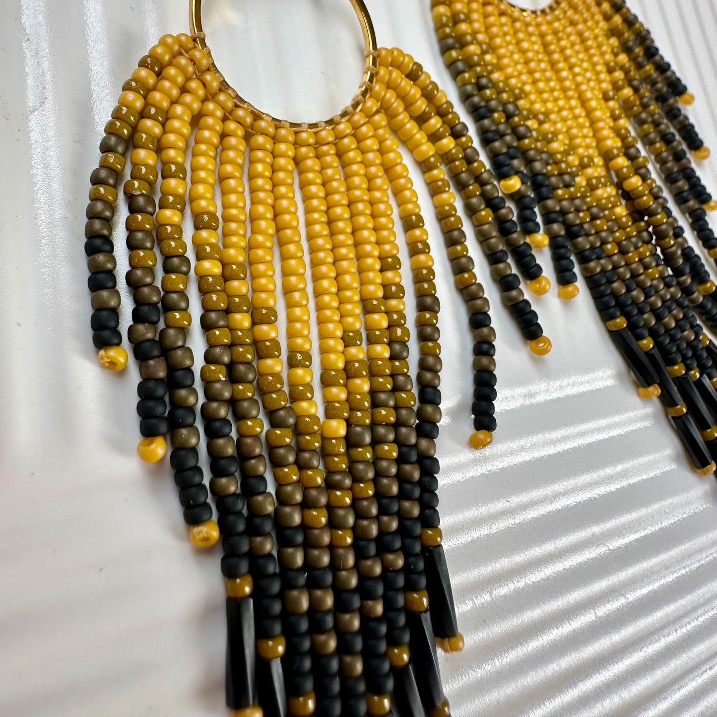Obsidian Sunset Earrings | Bella Adornia Beaded Earrings Collection