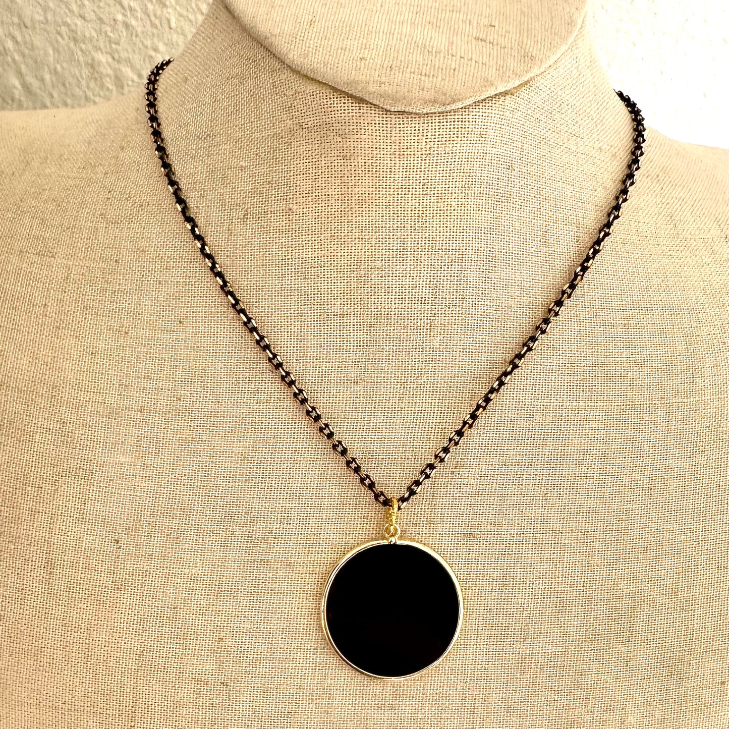 Midnight Aura – Black Agate Necklace | Gemstone Collection by Bella Adornia