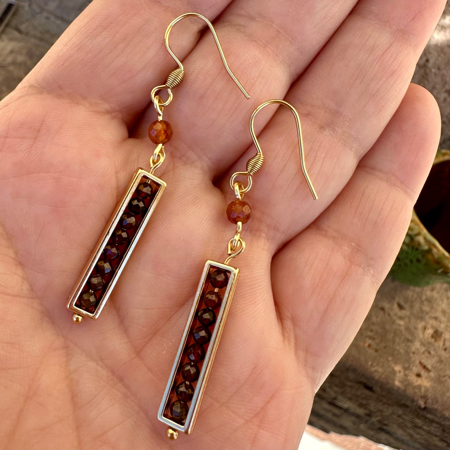 Gemstone Spectrum Strips Earrings | Beaded Earrings Collection by Bella Adornia