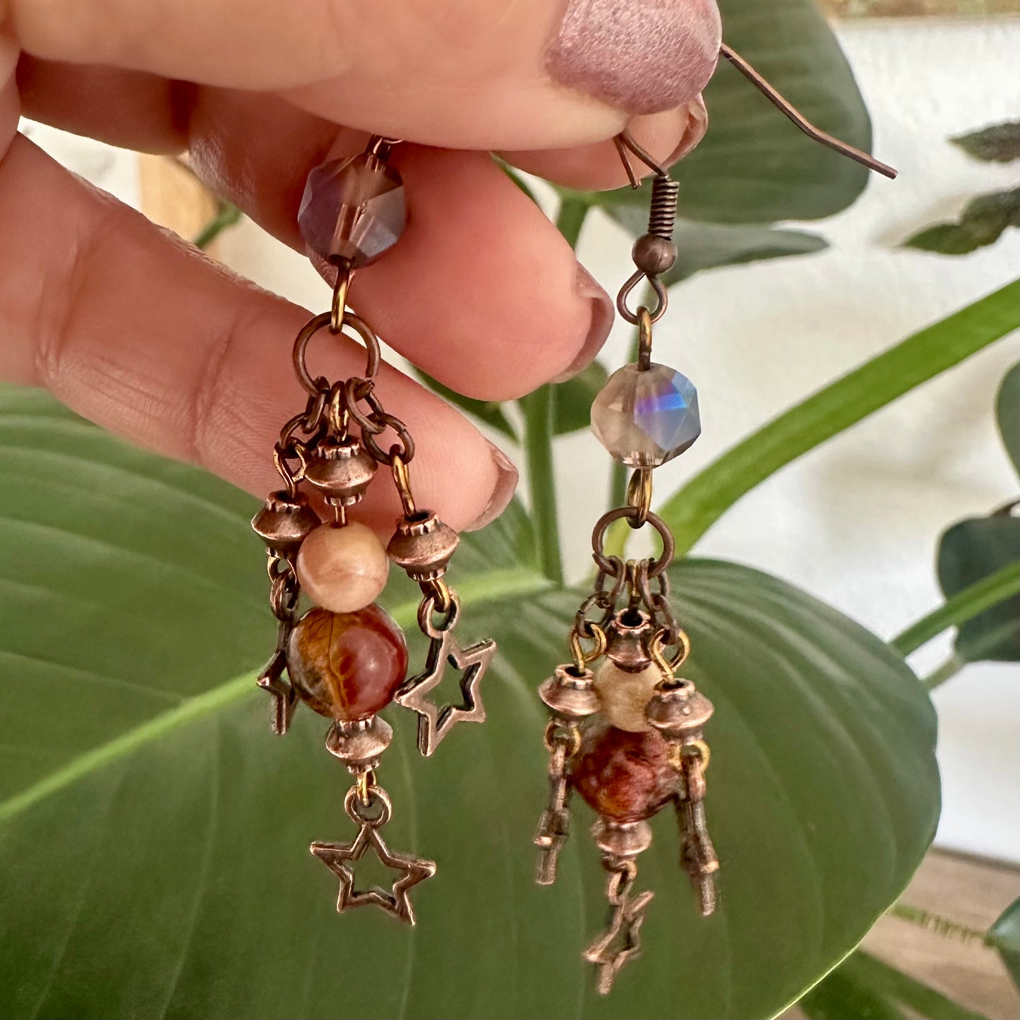 Moonlight Earthfire Earrings | Gemstone Collection by Bella Adornia