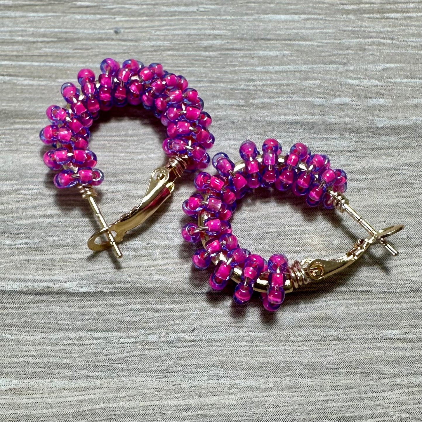 Orbit Hoops - Beaded Earrings Collection by Bella Adornia