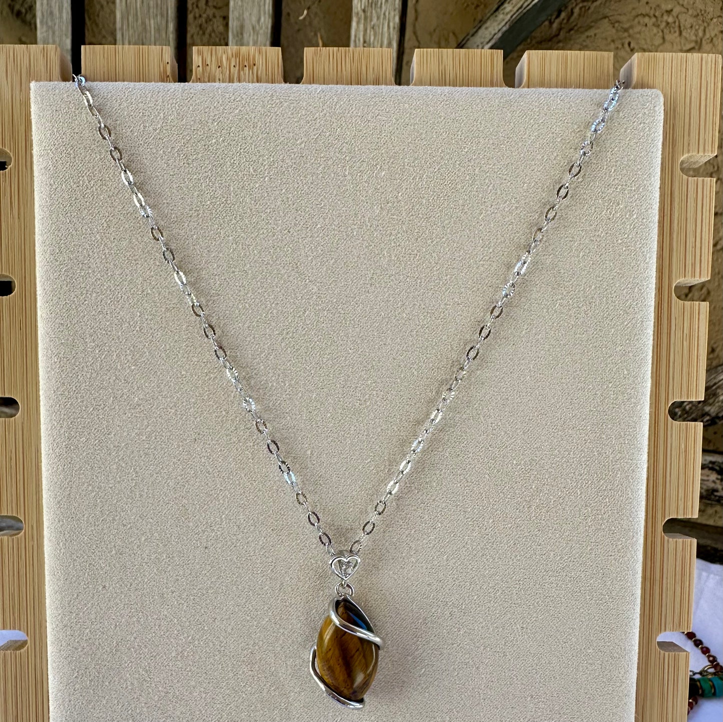Tiger Eye Necklace | Stainless Steel Collection by Bella Adornia