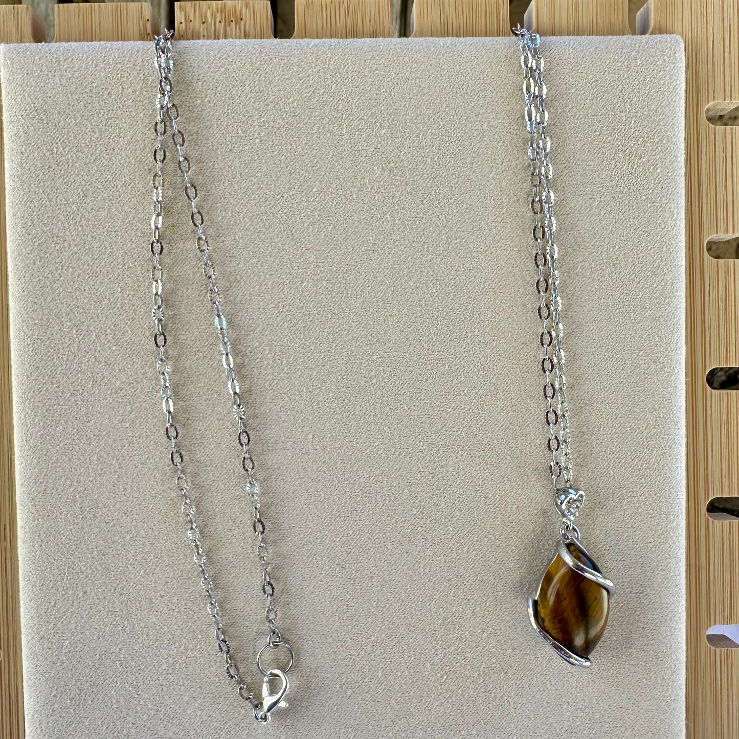 Tiger Eye Necklace | Stainless Steel Collection by Bella Adornia