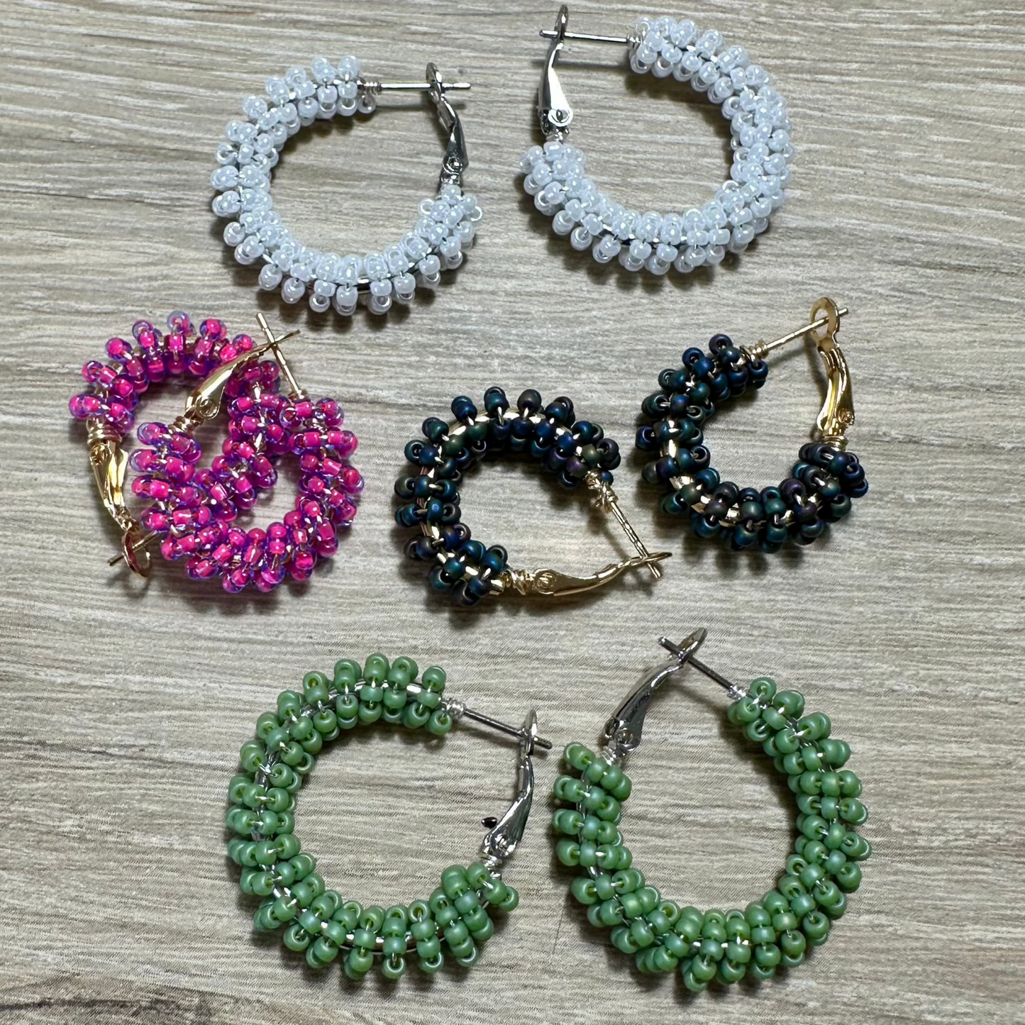 Orbit Hoops - Beaded Earrings Collection by Bella Adornia