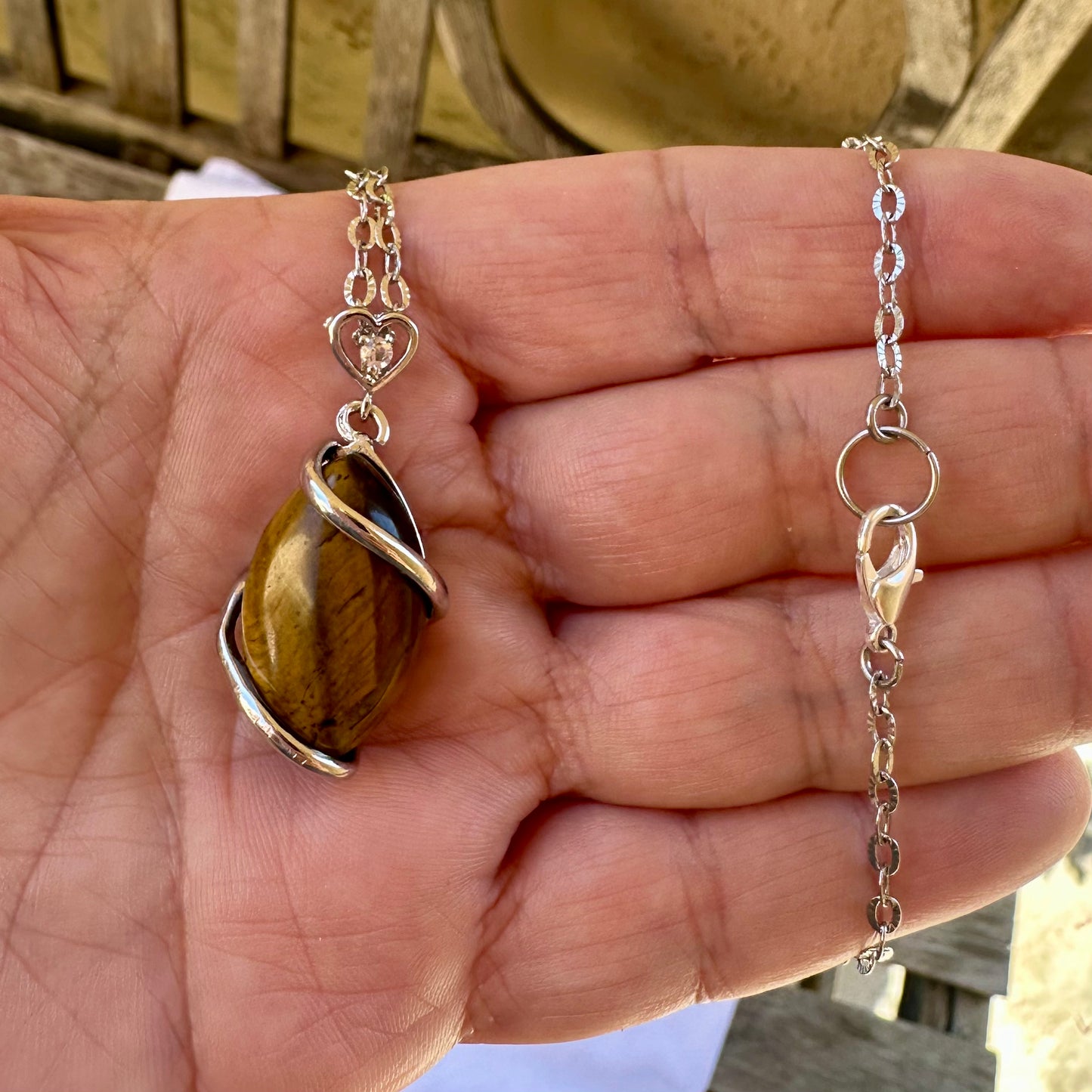 Tiger Eye Necklace | Stainless Steel Collection by Bella Adornia