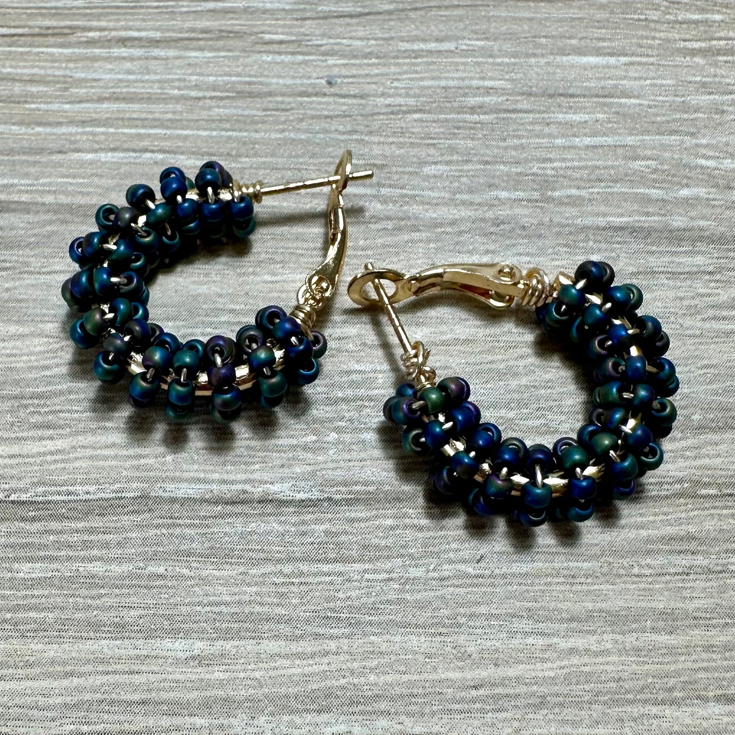Orbit Hoops - Beaded Earrings Collection by Bella Adornia