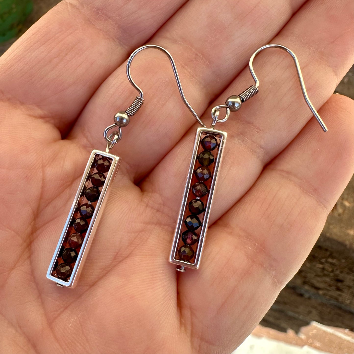 Gemstone Spectrum Strips Earrings | Beaded Earrings Collection by Bella Adornia