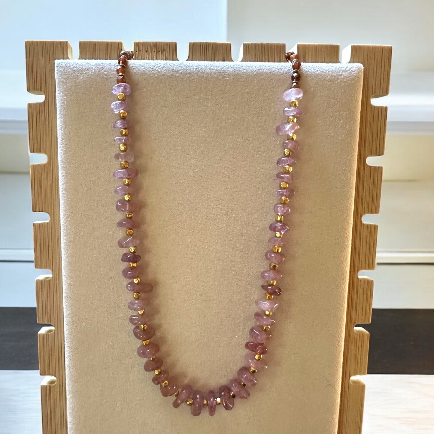 Strawberry Glow Necklace | Gemstone Collection by Bella Adornia