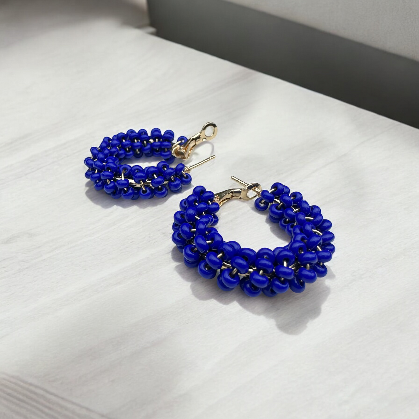 Orbit Hoops - Beaded Earrings Collection by Bella Adornia