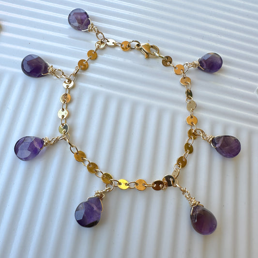 Amethyst Raindrops Bracelet