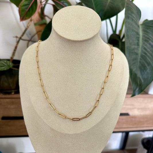 SS Paperclip Chain Necklace | Stainless Steel Collection by Bella Adornia