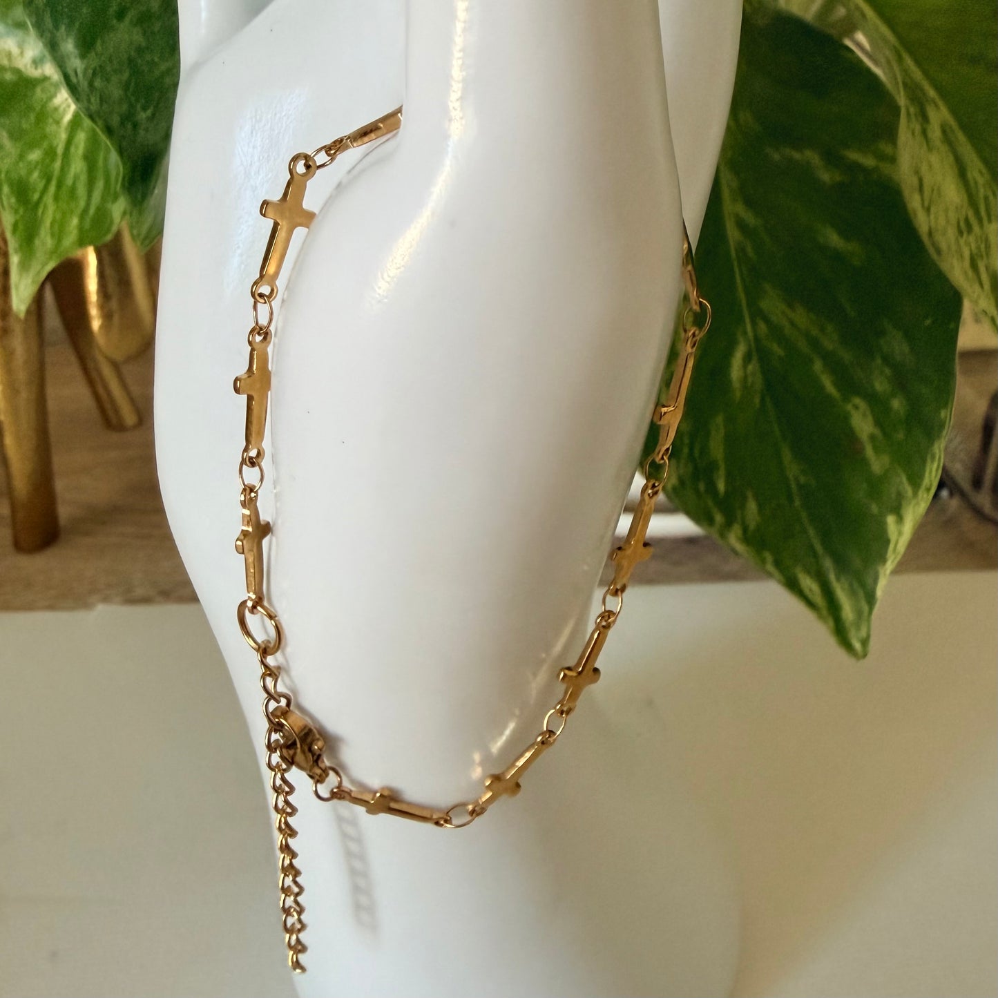 Cross Chain Bracelet | Stainless Steel Collection