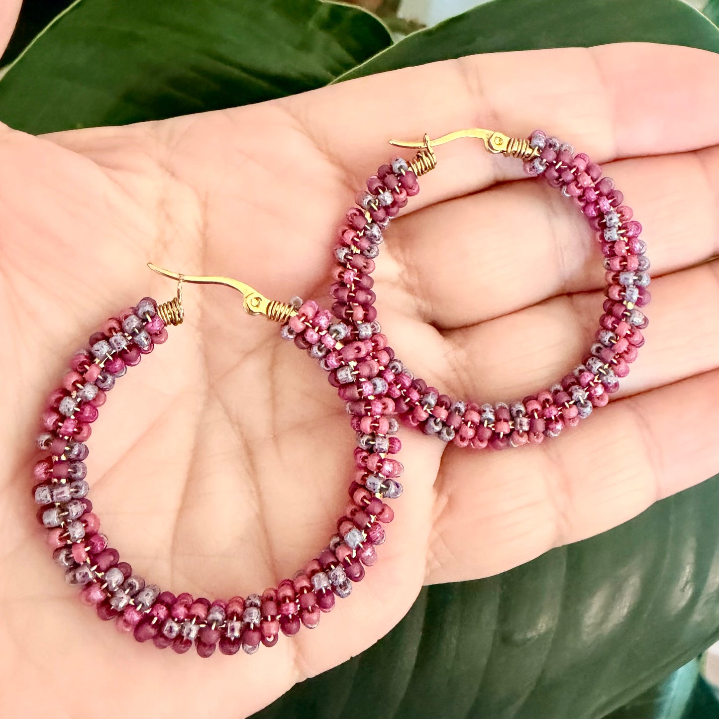 Orbit Hoops - Beaded Earrings Collection by Bella Adornia