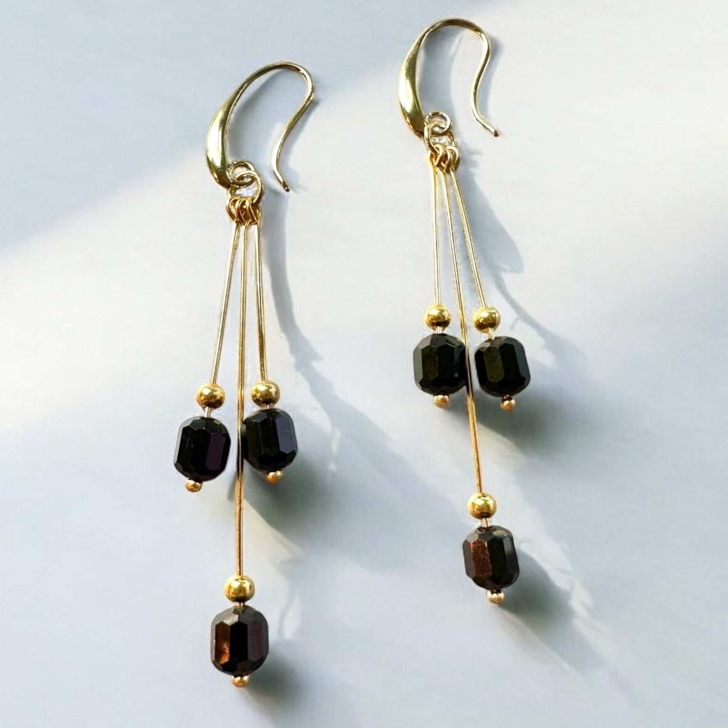 Pure Elegance Earrings - Gold Filled with crystals hanging