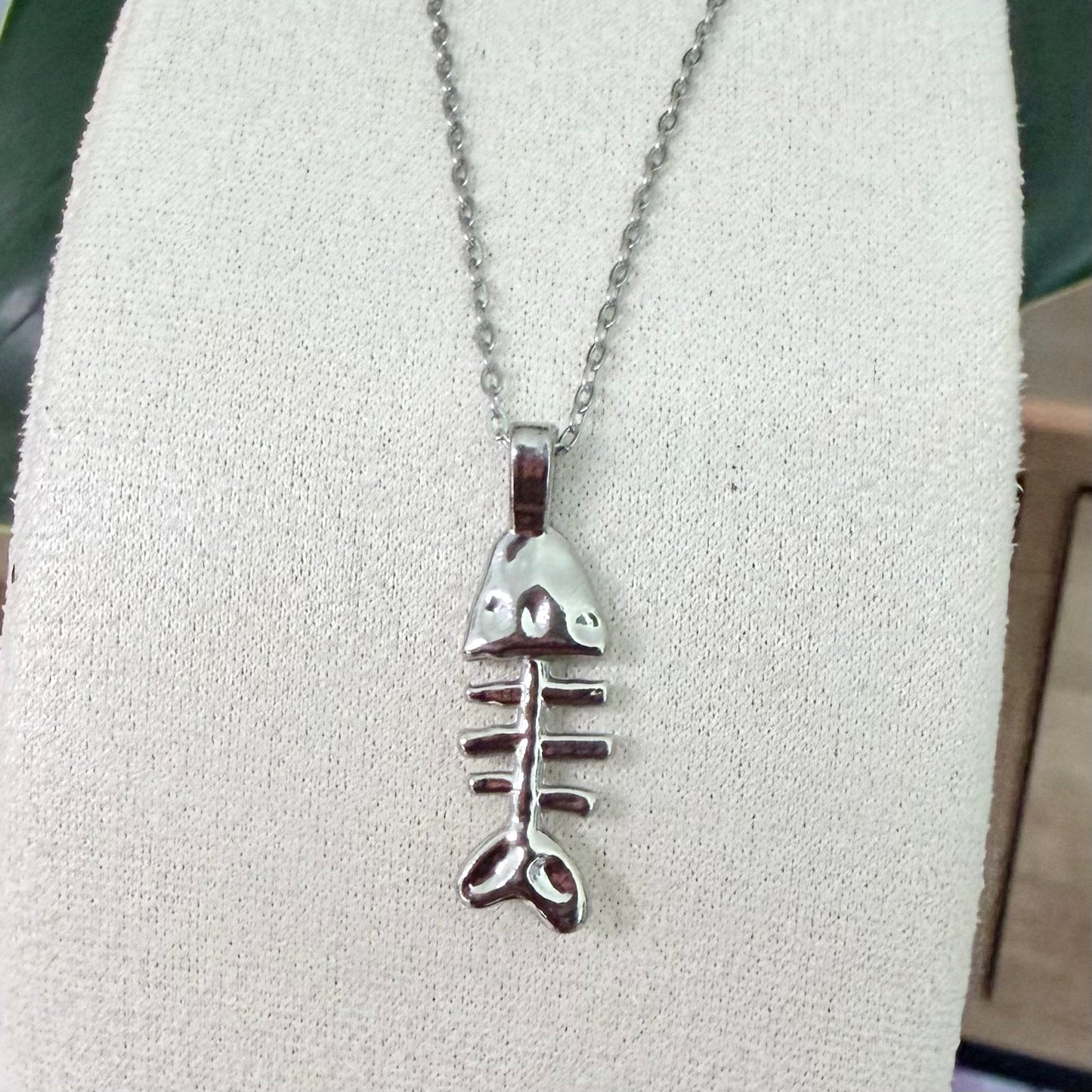 Fishbone Charm | Stainless Steel Pendant Collection