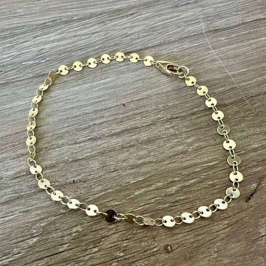 Dainty Disc Anklet | Gold Filled Collection by Bella Adornia