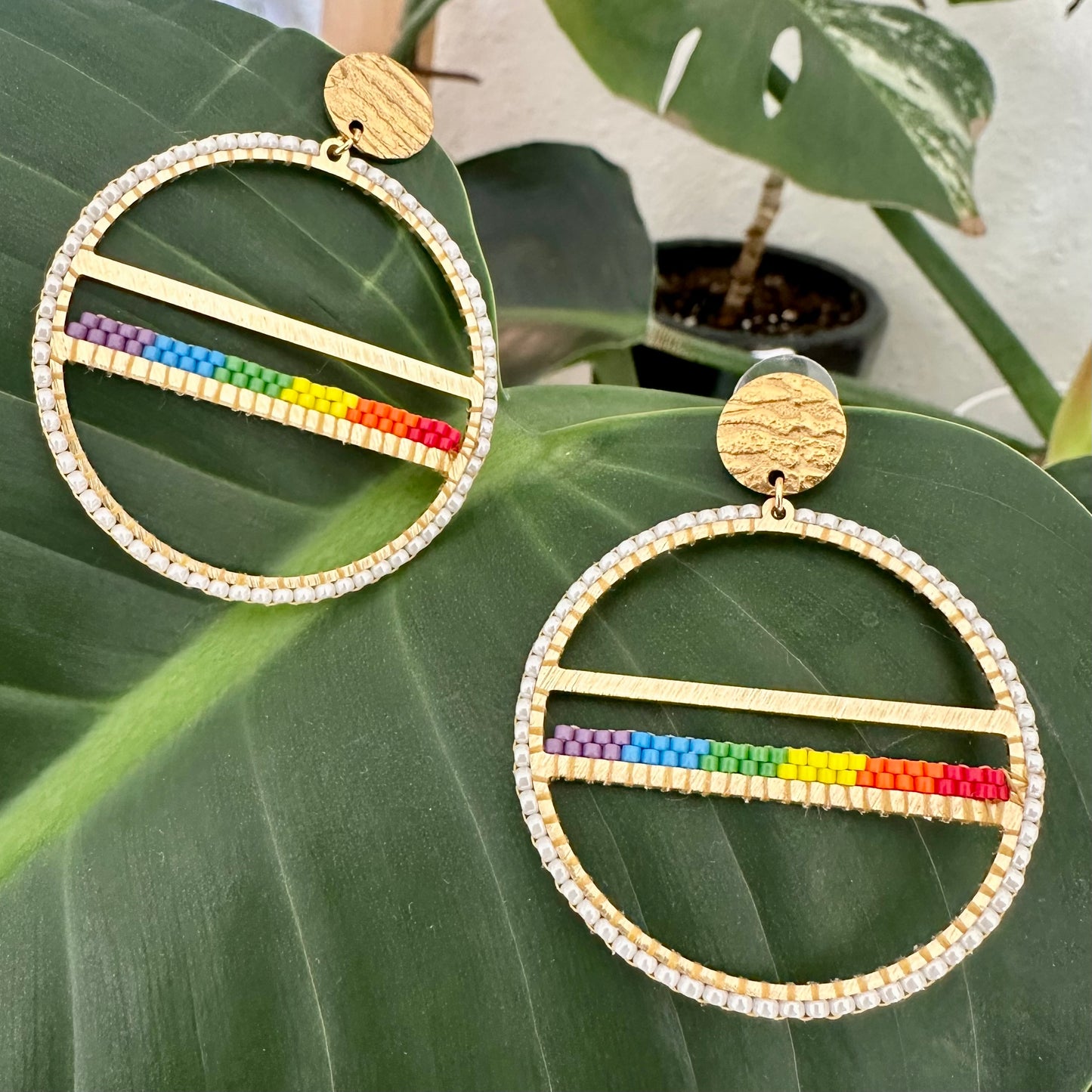 Radiant Circle Earrings | Beaded Earrings Collection by Bella Adornia