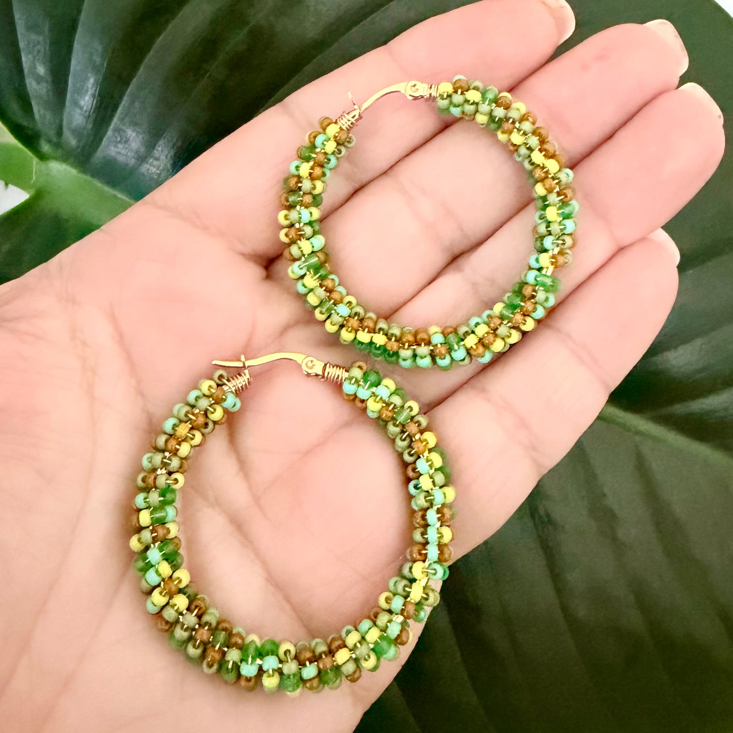Orbit Hoops - Beaded Earrings Collection by Bella Adornia