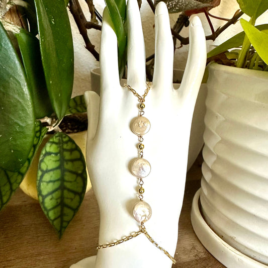 Freshwater Pearl Hand Chain | Gold Filled Bracelet Collection