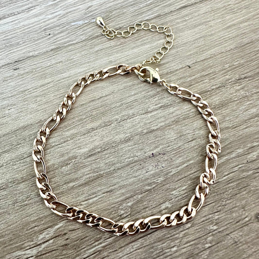 Figaro Chain Bracelet | Gold Filled Collection by Bella Adornia
