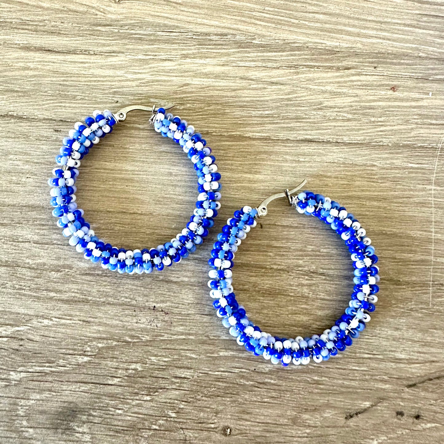 Orbit Hoops - Beaded Earrings Collection by Bella Adornia