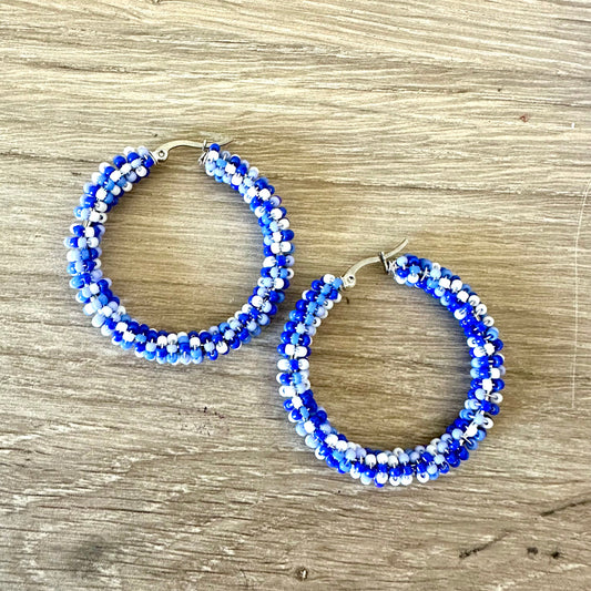 Orbit Hoops - Beaded Earrings Collection by Bella Adornia