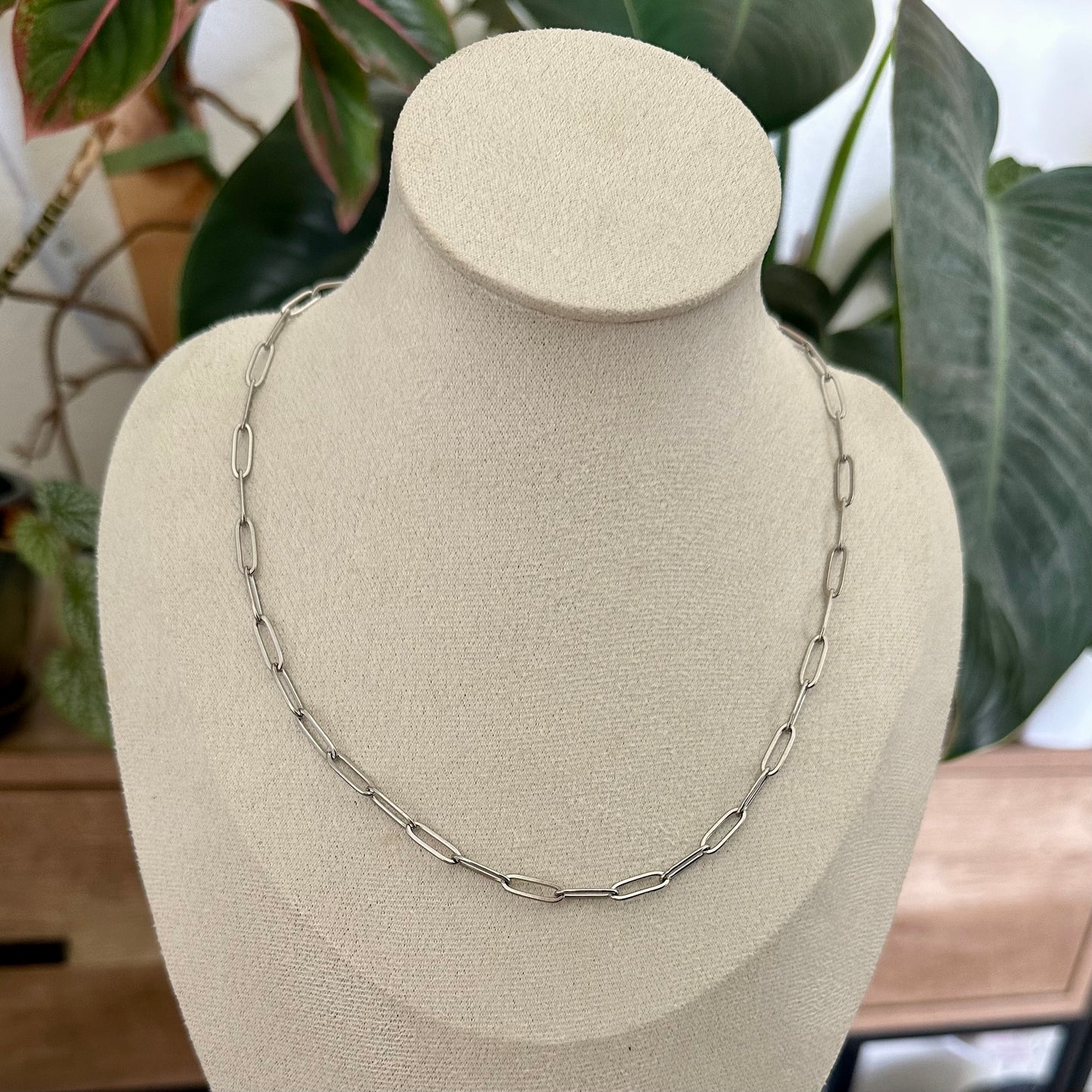 SS Paperclip Chain Necklace | Stainless Steel Collection by Bella Adornia