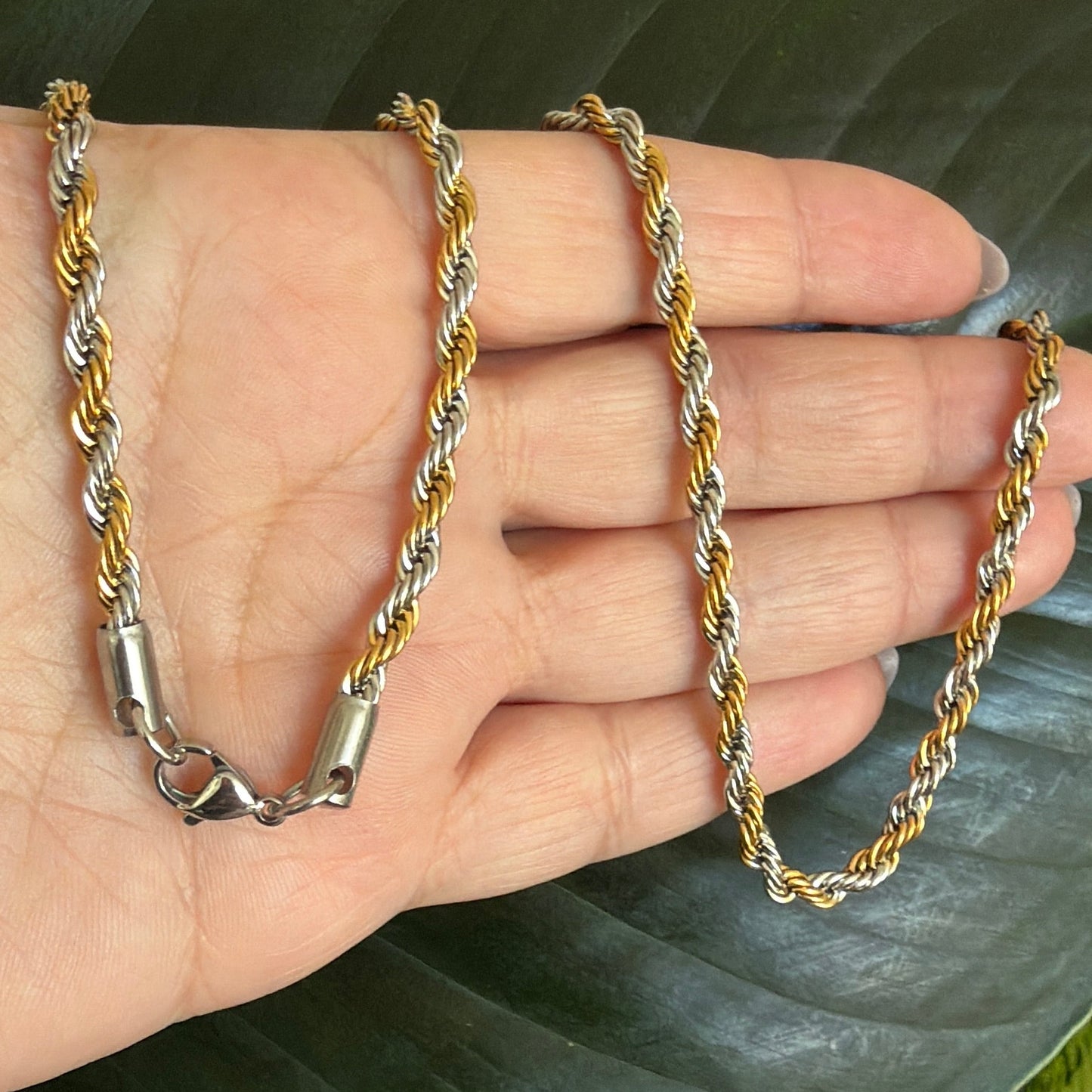Mixed Metal Rope Necklace | Stainless Steel Collection