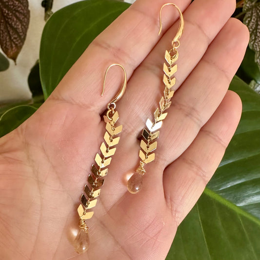 Golden Arrow Drop Earrings  | Gold Filled Collection by Bella Adornia