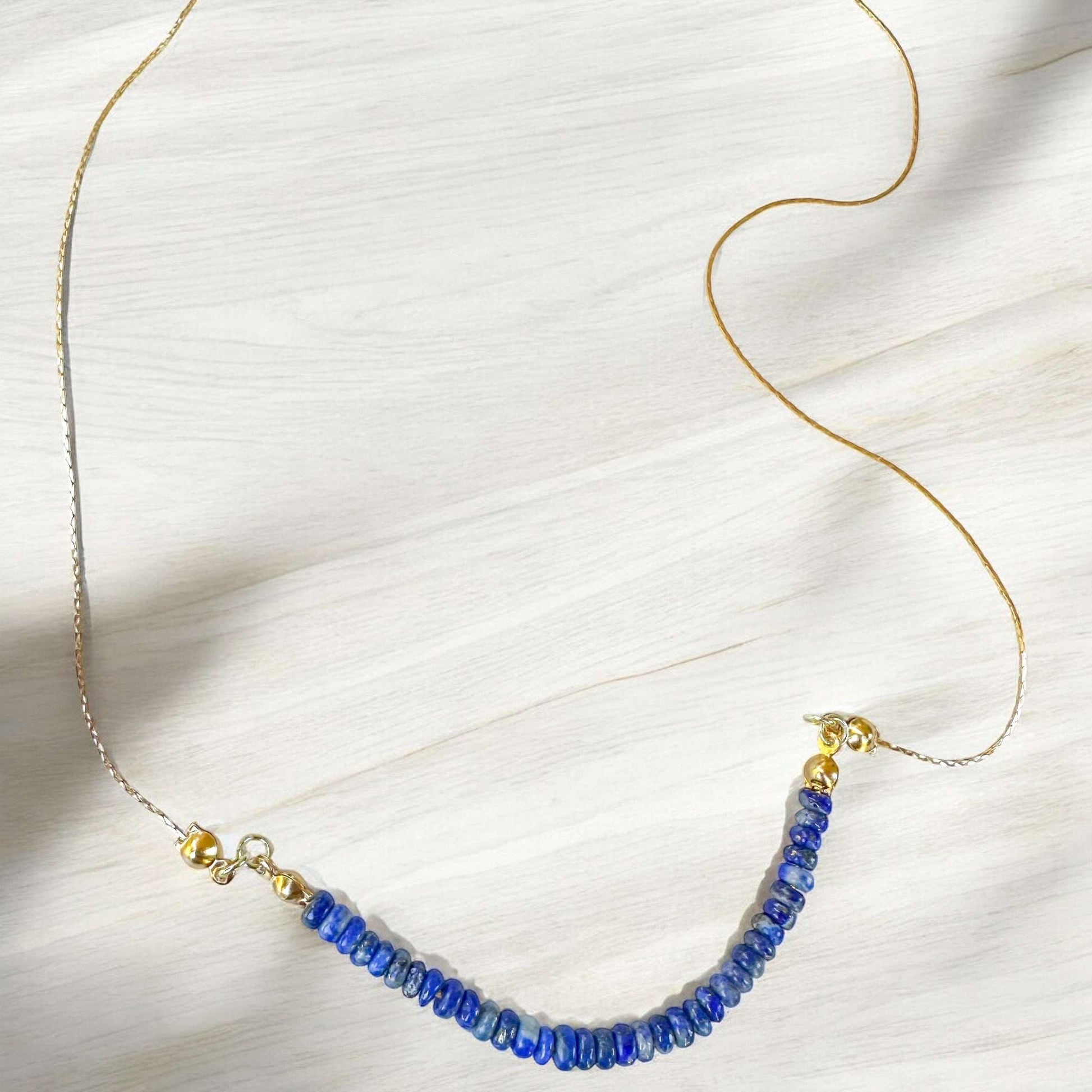 Lapis Necklace on table