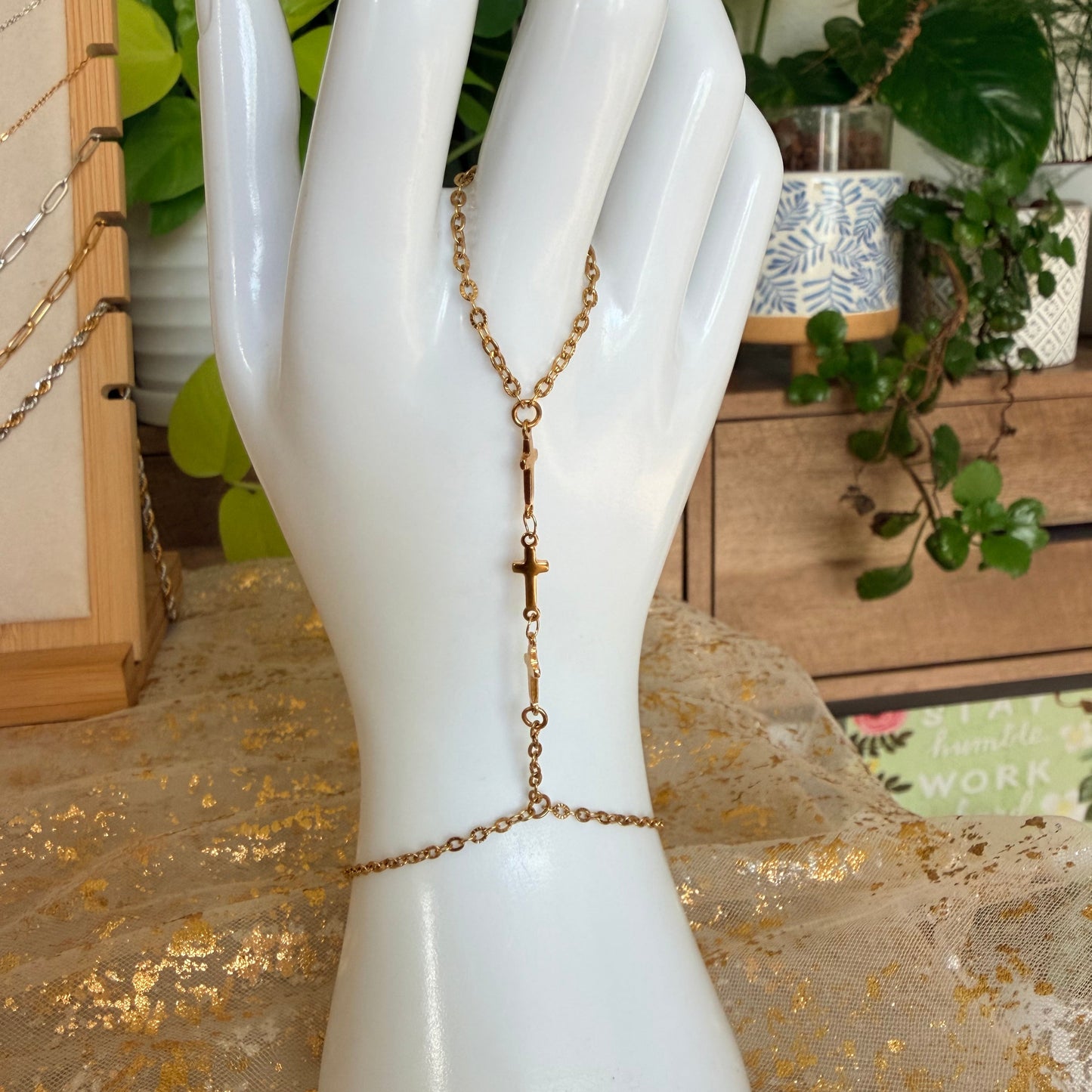Cross Link Hand Chain | Stainless Steel Collection