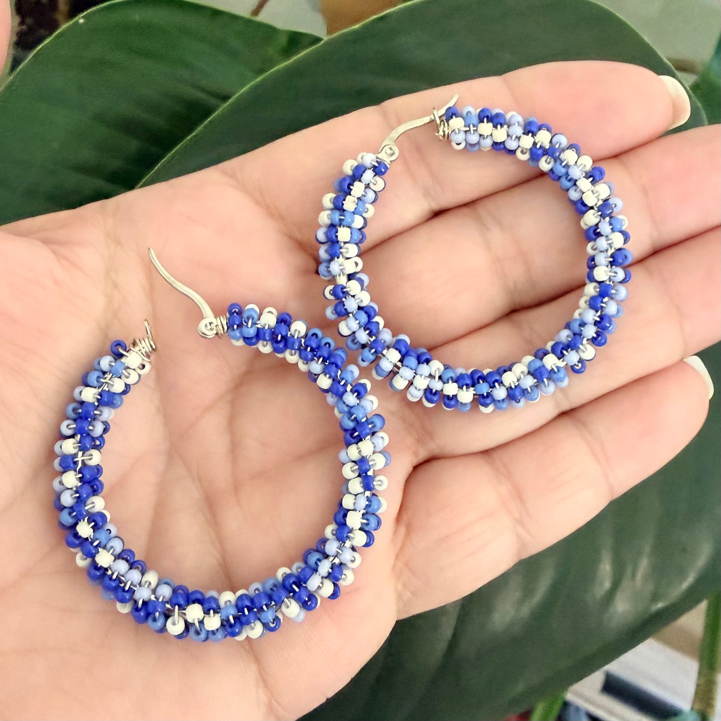 Orbit Hoops - Beaded Earrings Collection by Bella Adornia